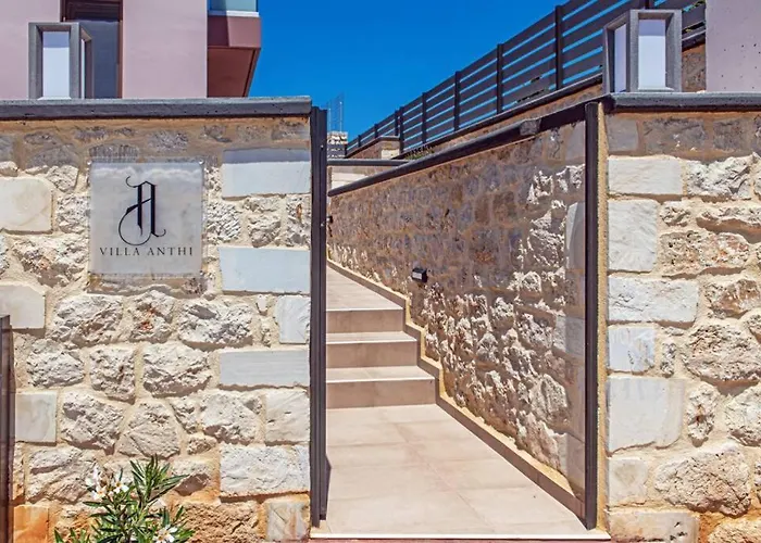 Anthi, A Modern With Salted Water Pool,hot Tub & Bbq! Retimno