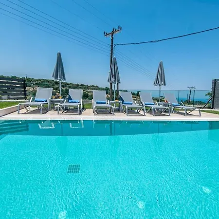 Villa Anthi, A Modern With Salted Water Pool,hot Tub & Bbq! *